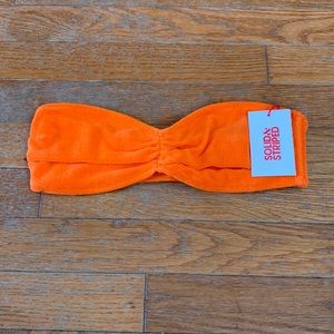 NWT. Solid & Striped Terry Cloth Bikini Top - Size S